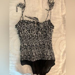 Free People floral bodysuit size XS